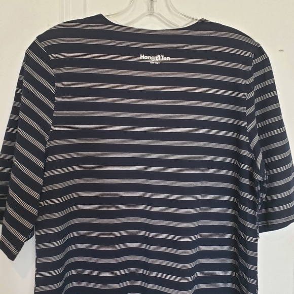Hang Ten Navy White Stripe Short Sleeve T-shirt Dress UV Protection UPF 50+ M - Picture 8 of 9